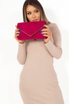 Pamela Berry Suedette Gold Trim Clutch