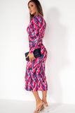 Portia Pink Printed Midi Dress