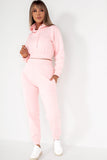 Priya Pink Crop Hooded Jogger Co Ord