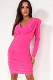 Queenie Pink Ruched Dress