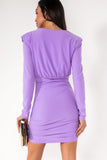 Queenie Purple Ruched Dress