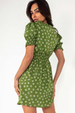 Roses Green Floral Button Up Dress