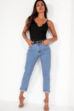 Ryleigh Blue Belted Mom Jeans