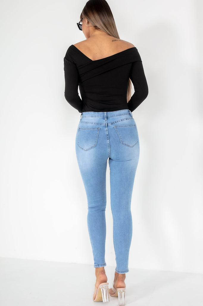 Serena Blue Distressed Skinny Jeans