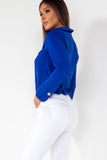 Shania Royal Blue Twist Front Blouse
