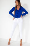 Shania Royal Blue Twist Front Blouse