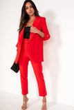 Tamera Red Belted Cigarette Trousers