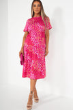 Tara Pink Floral Tiered Dress