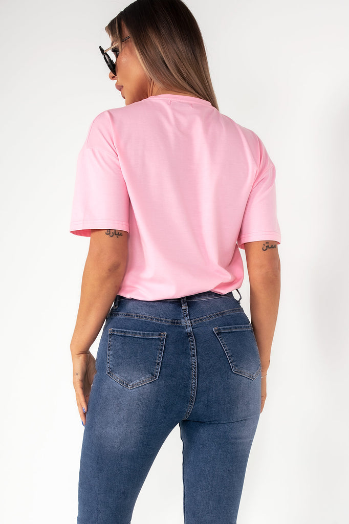  Theo Pink Short Sleeve T-Shirt Rich text editor