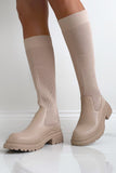 Tilly Stone Knitted Knee High Boots