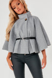 Trish Grey Belted Cape