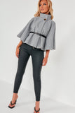 Trish Grey Belted Cape