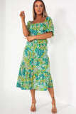 Vicky Green Floral Midi Dress